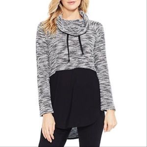 Two by VINCE CAMUTO cowl funnel mixed sweater XL